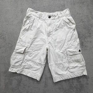 Levi's Cargo Shorts Mens Measured 32x11 White Cotton Multi Pocket Utility Hiking